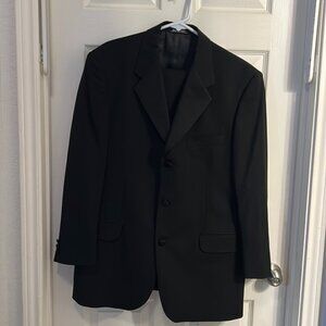 Franco Rossi Suit Black Mens 40R pants 34 Made in Italy